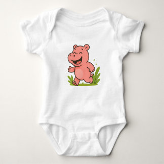 Body Para Bebé Corriendo la camiseta de los niños de Hippo
