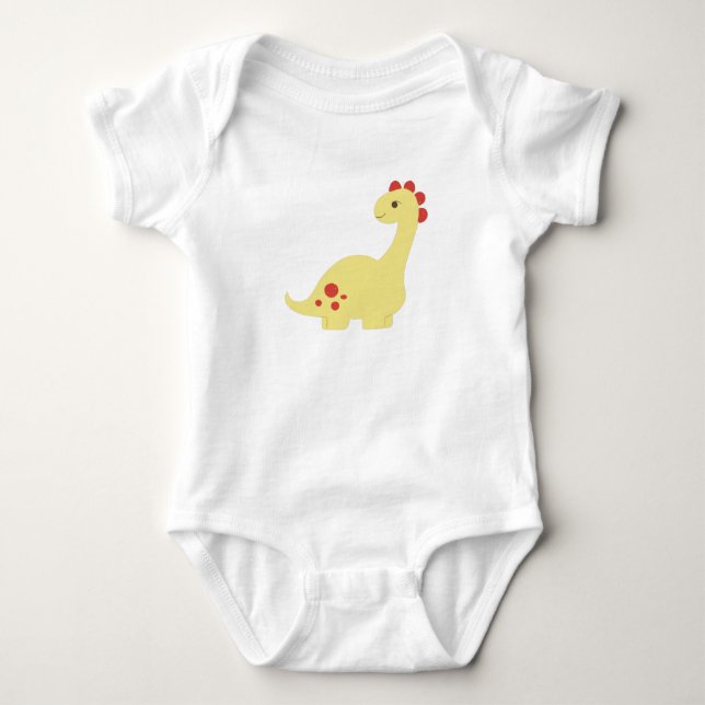 Body Para Bebé Cortar dinosaurio amarillo (Anverso)