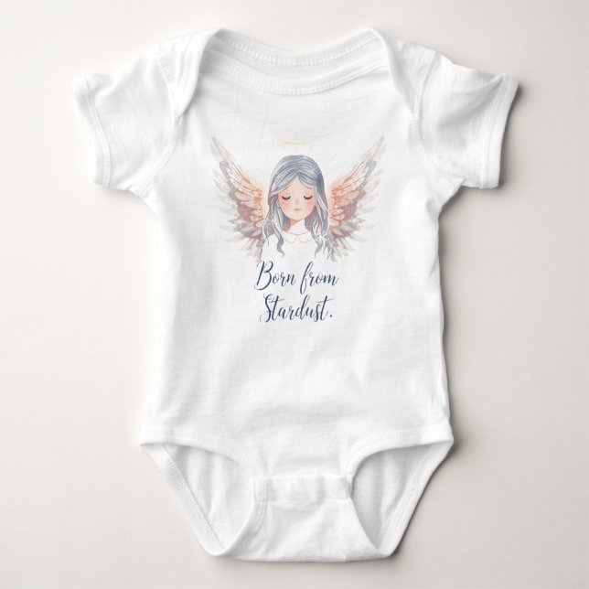 Body Para Bebé Cosmic Snow Angel Shirt – Born from Stardust (Anverso)