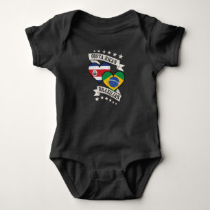 Body Para Bebé Costa Rica: Banderas del corazón brasileño Costa R