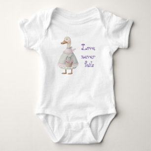 Body Para Bebé Cottagecore adorable patito de fe con flores y laz