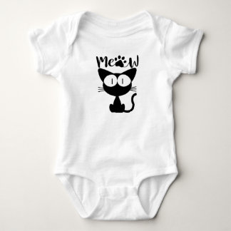 Body Para Bebé Cotton baby shirt with a cute black cat design