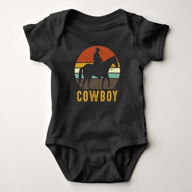 Body Para Bebé Country Retro Cowboy Western Horse Rider (Anverso)