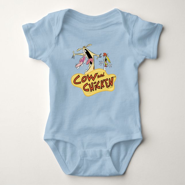Body Para Bebé Cow and Chicken Logo Graphic (Anverso)