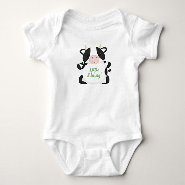Body Para Bebé Cow Baby Shower Green (Anverso)