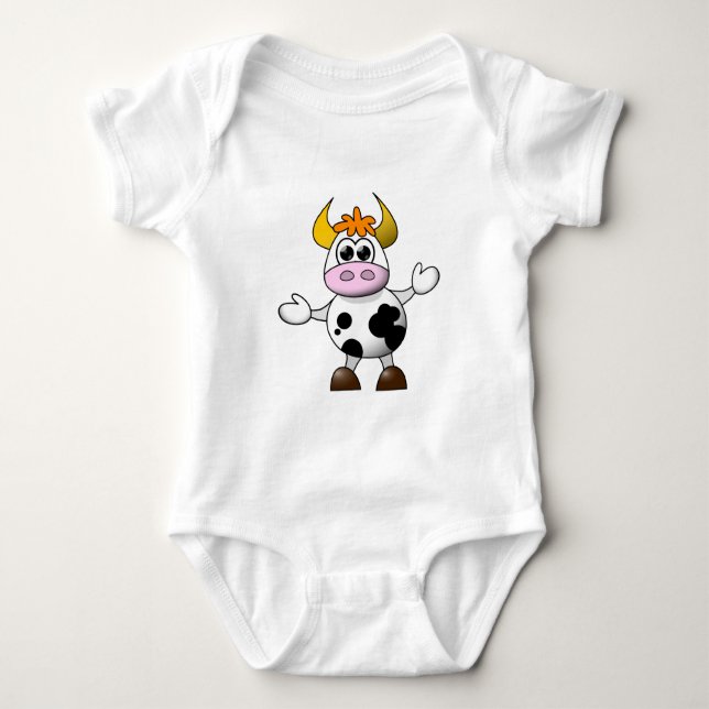 Body Para Bebé Cow Personalizado divertida (Anverso)