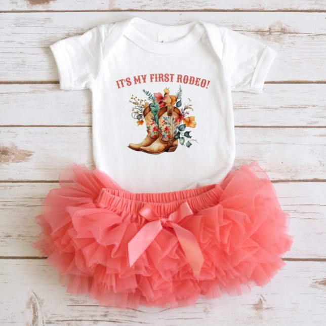 Body Para Bebé Cowboy Boots First Rodeo Nacimiento Baby Bodysuit (Subido por el creador)