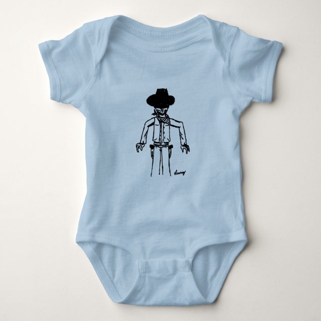 Body Para Bebé Cowboy Sketch Infantil Creeper (Anverso)