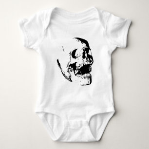 Body Para Bebé Cráneo Blanco Negro