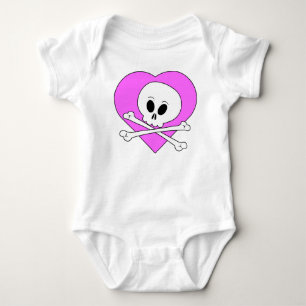 Body Para Bebé Cráneo del corazón rosado