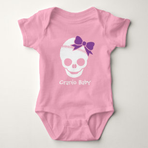 Body Para Bebé Cranio Kid Chica Skull con morado