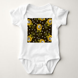 Body Para Bebé Cránulos de girasol: Patrón único sin foco.