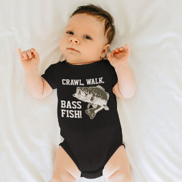 Body Para Bebé Crawl Walk Bass Fish Funny Baby Fishing