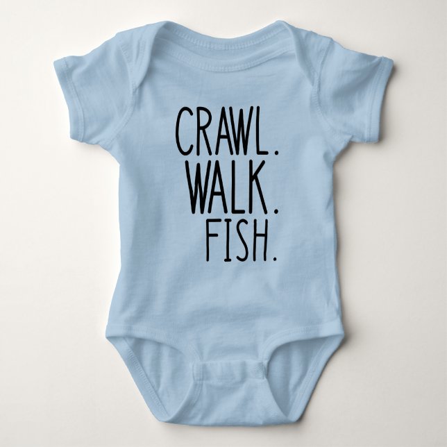 Body Para Bebé Crawl Walk Fish, Fisher Baby (Anverso)