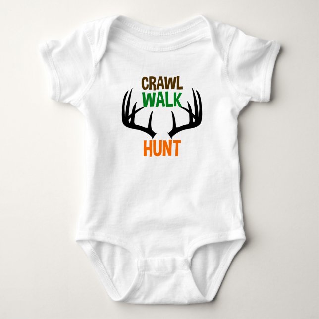 Body Para Bebé Crawl Walk Hunt (Anverso)
