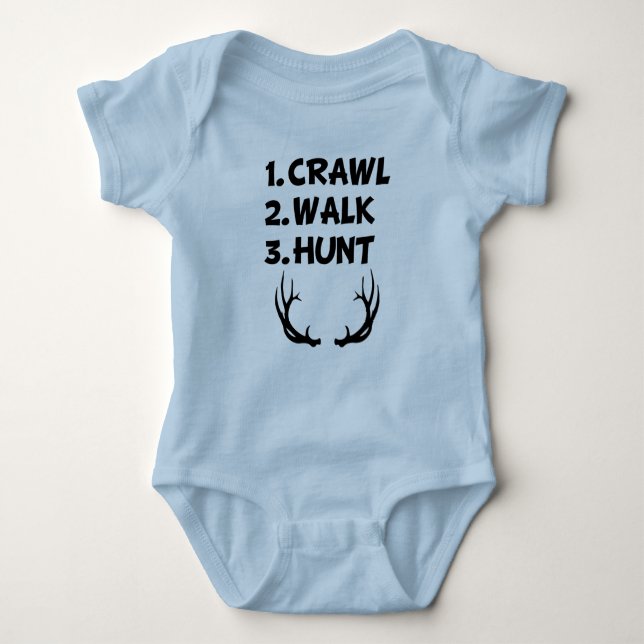 Body Para Bebé Crawl Walk Hunt camiseta de bebé (Anverso)