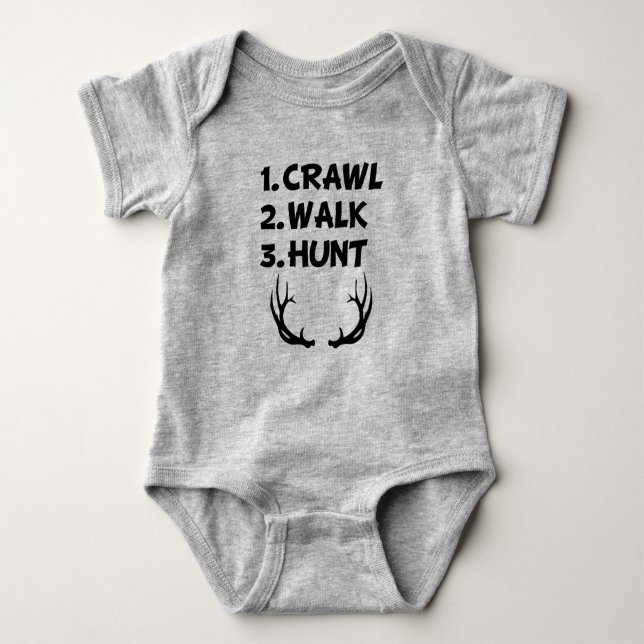 Body Para Bebé Crawl Walk Hunt camiseta de bebé (Anverso)