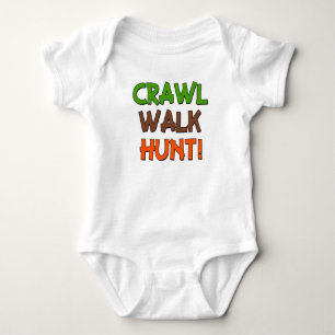 Body Para Bebé Crawl Walk Hunt graciosa camiseta de niño