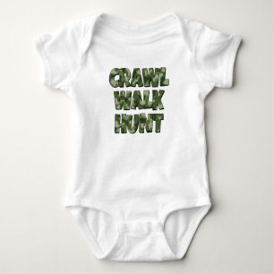 Body Para Bebé Crawl Walk Hunt graciosa camiseta de niño