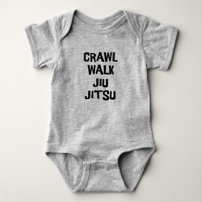 Body Para Bebé Crawl Walk Jiu-Jitsu Funny (Anverso)