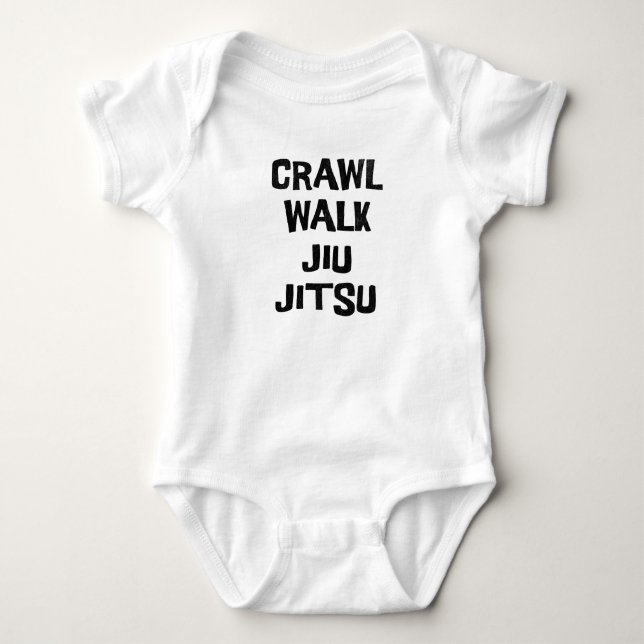 Body Para Bebé Crawl Walk Jiu-Jitsu Funny (Anverso)