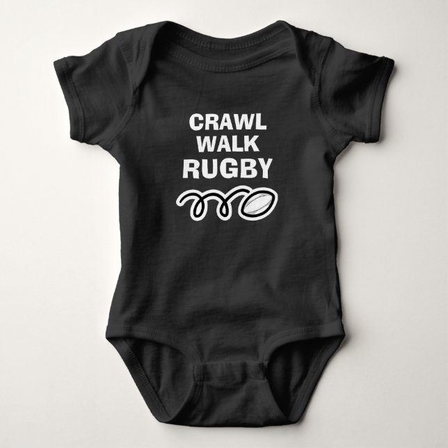 Body Para Bebé CRAWL WALK RUGBY traje deportivo para recién nacid (Anverso)
