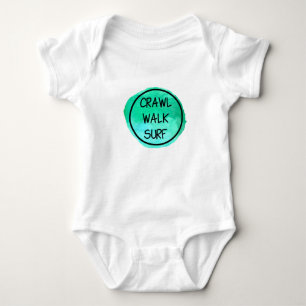 Body Para Bebé Crawl Walk Surf con Emblema Verde