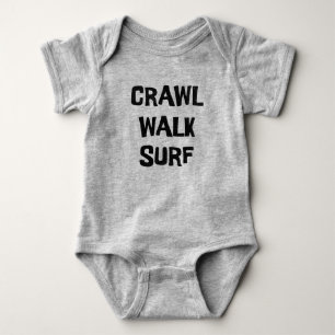 Body Para Bebé Crawl Walk Surf Funny Surfer Surfing Baby