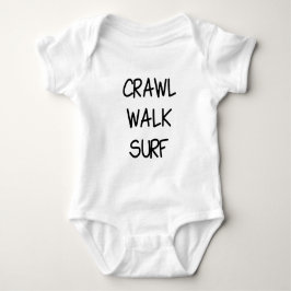 Body Para Bebé Crawl Walk Surf with Black Font