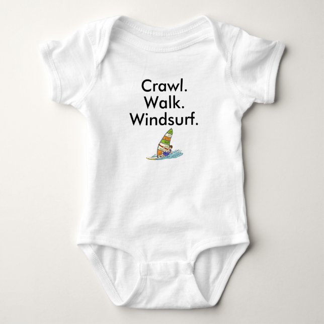 Body Para Bebé Crawl Walk Windsurf Windsurfer Baby Bodysuit (Anverso)