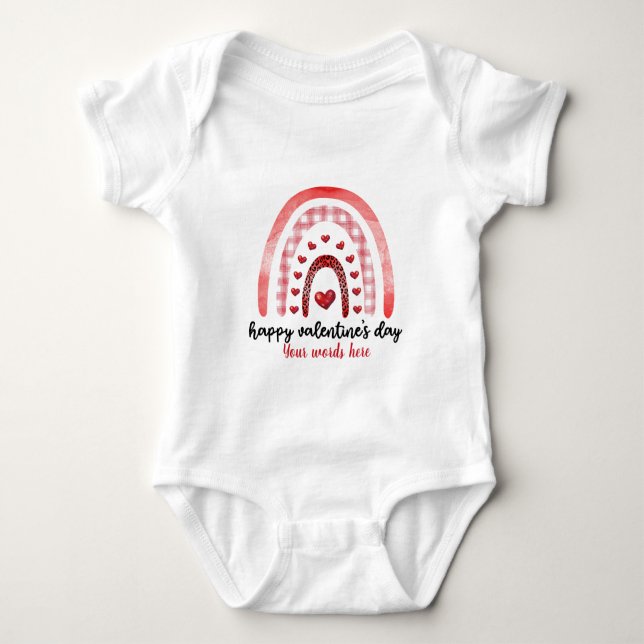Body Para Bebé Crea tu propio corazón Rainbow Valentine (Anverso)