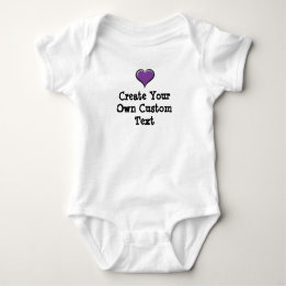 Body Para Bebé Crea tu propio texto personalizado con Purple Hear