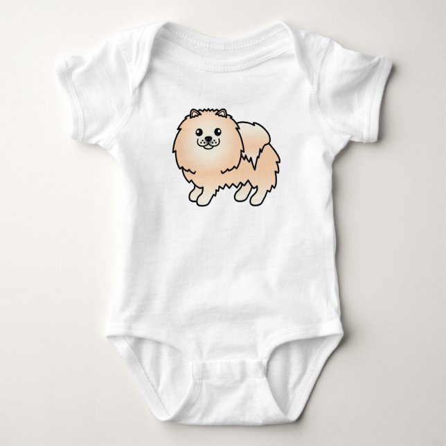 Body Para Bebé Cream Pomeranian Cute Cartoon Dog (Anverso)