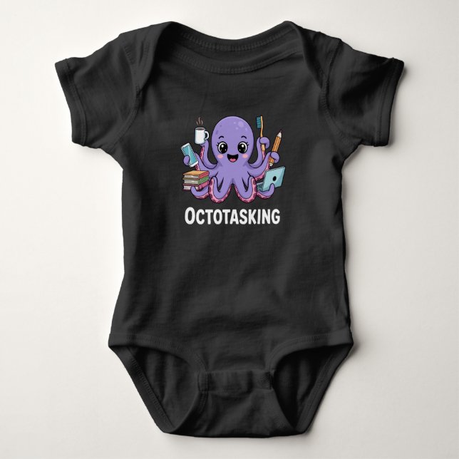 Body Para Bebé Creatura de Octotasking en modo multitarea (Anverso)