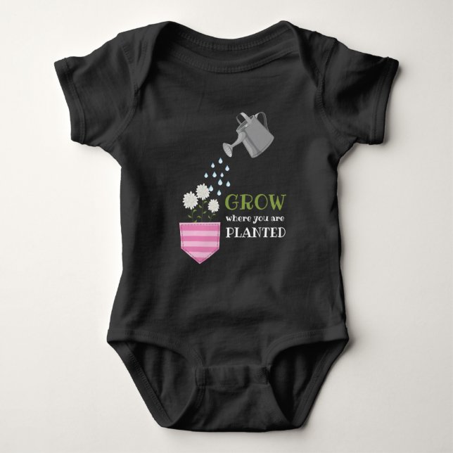 Body Para Bebé Crecer donde te plantan inspirador de bolsillo (Anverso)