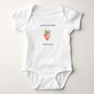 Body Para Bebé Crecido con amor - Fresa acuarela -