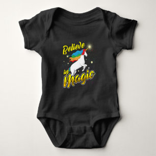 Body Para Bebé Cree en la Magia Cute Unicornio