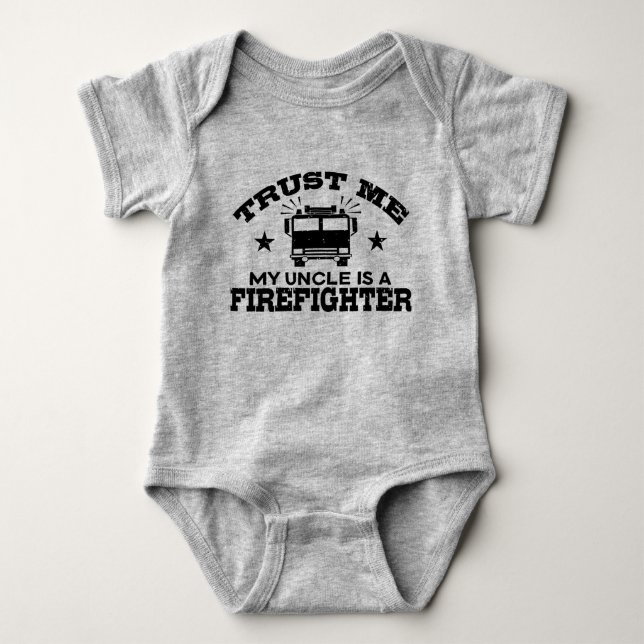 Body Para Bebé Créeme, mi tío es bombero (Anverso)