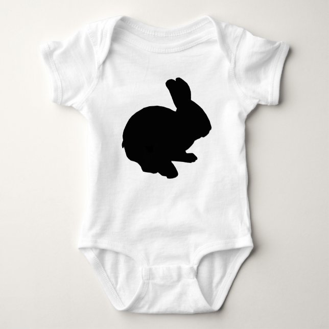 Body Para Bebé Creeper de conejito negro de silueta (Anverso)