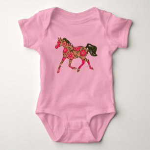 Body Para Bebé Creeper de crías de caballos florales
