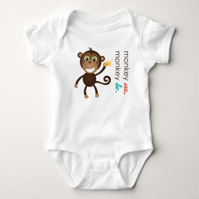 Body Para Bebé Creeper de niños con monos (Anverso)