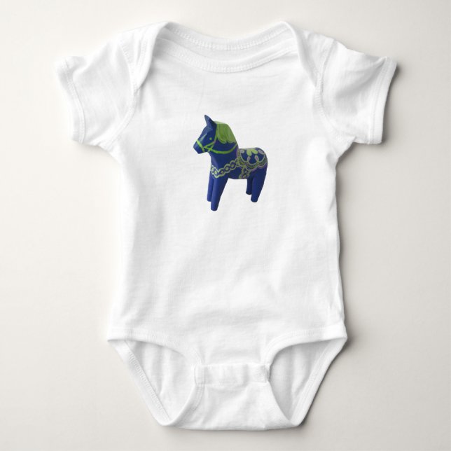 Body Para Bebé Creeper de niños de caballos Blue Dala (Anverso)