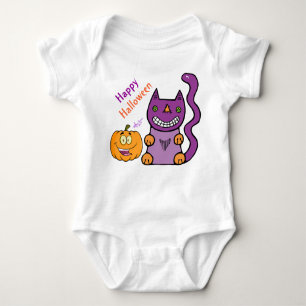 Body Para Bebé Creeper infantil morado para gatos y calabazas