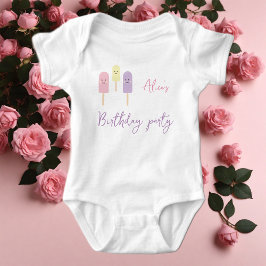 Body Para Bebé Crema de hielo Cone Scoop Confetti Niños rosados C