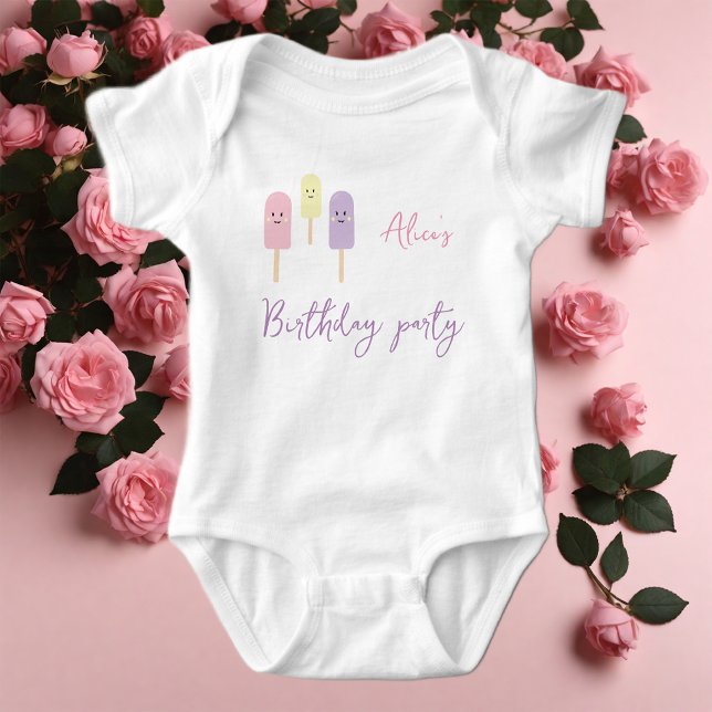 Body Para Bebé Crema de hielo Cone Scoop Confetti Niños rosados C (Subido por el creador)