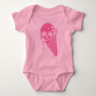 Body Para Bebé Crema rosa de hielo malvado Cono bebé traje bodysu