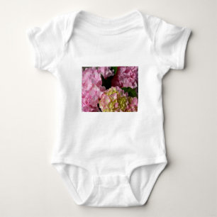 Body Para Bebé Crema rosa Hydrangeas amarillo rosa verde floral