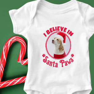 Body Para Bebé Creo que los Navidades de Santa Paws están rojos