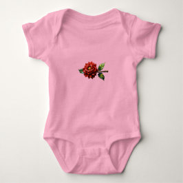 Body Para Bebé Crimson Rose Bloom – Botanical Clipart