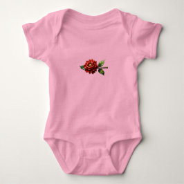 Body Para Bebé Crimson Rose Bloom – Clipart Botánico